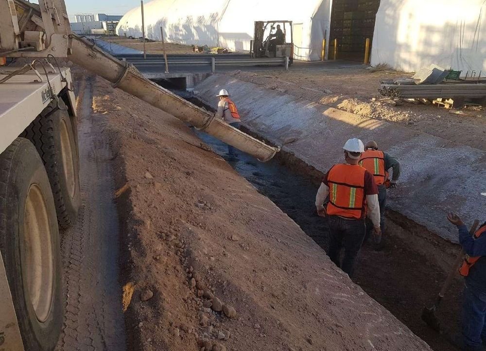 Colado de concreto en zanja